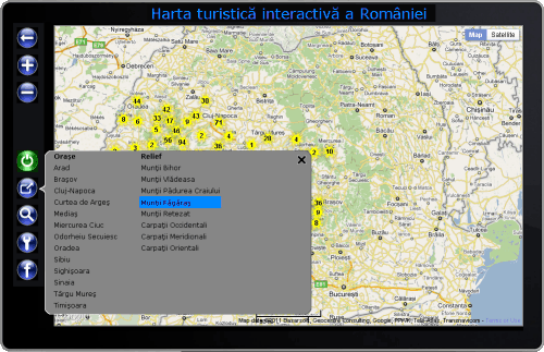 political map of romania. physical map for mountain